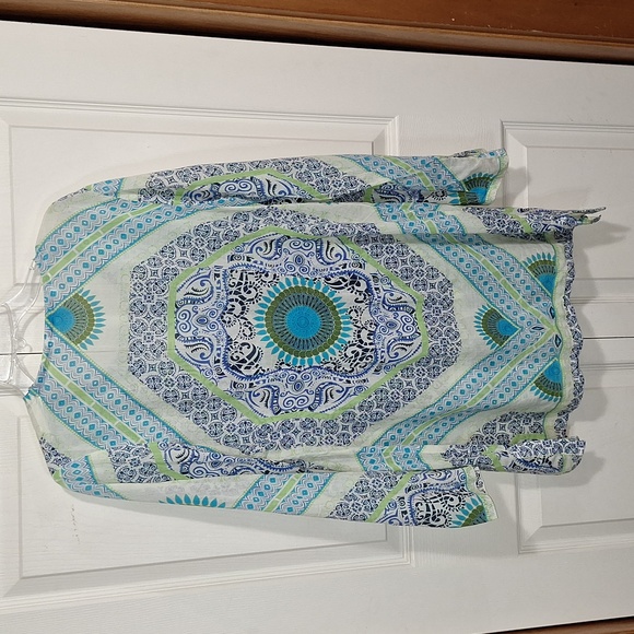 Athleta lightweight bathing suit cover-up - M -blue/green boho medallion mandala - Picture 4 of 7